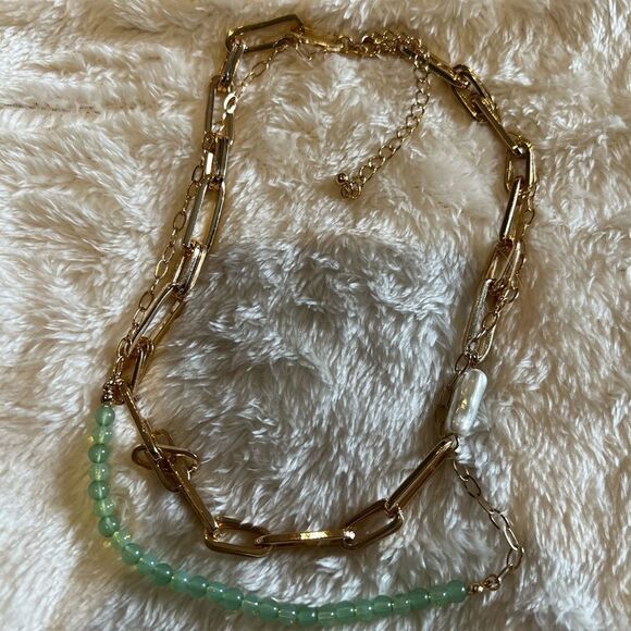 NEW NORDSTROM Oval Freshwater Pearl Link & Bead 2-Layer Necklace - Picture 5 of 9